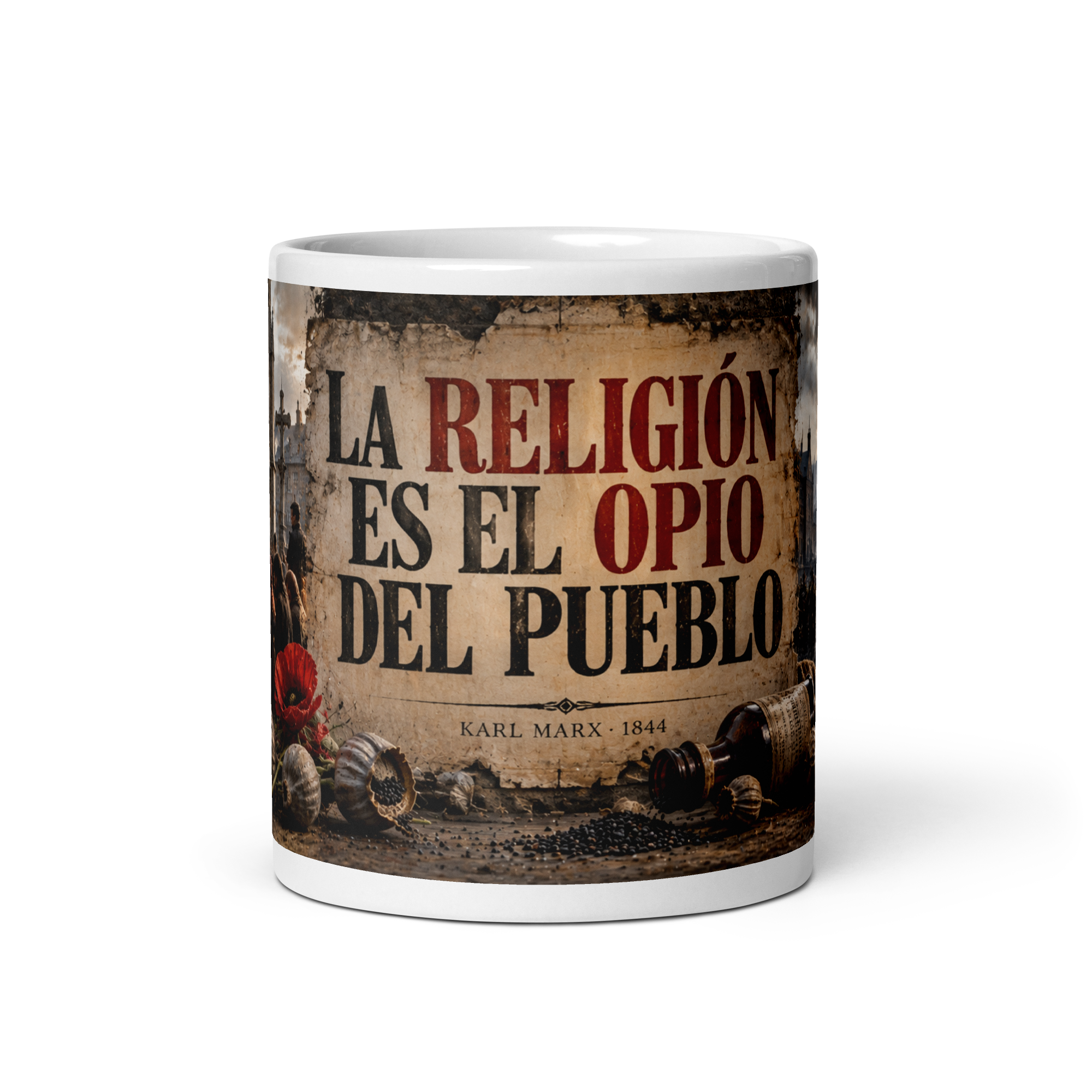 Taza La religión es el opio del pueblo - Karl Marx | Historiapasión